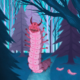 Гусеница с детьми