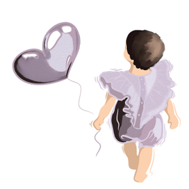 Девочка в нарядном костюме с воздушным шариком в руке