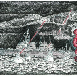 обстрел корабля