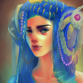 Девушка в синем