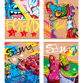 дизайн серии тетрадей на крафте