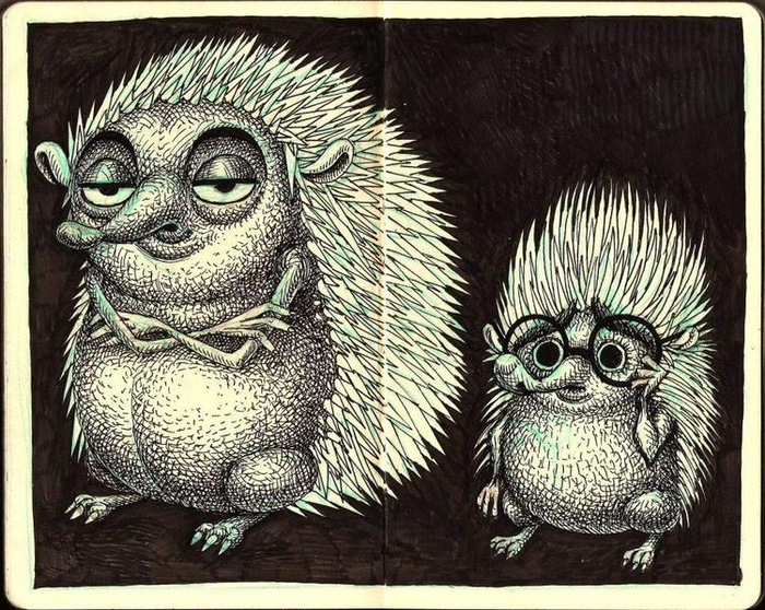 Скетчбук - Ежики