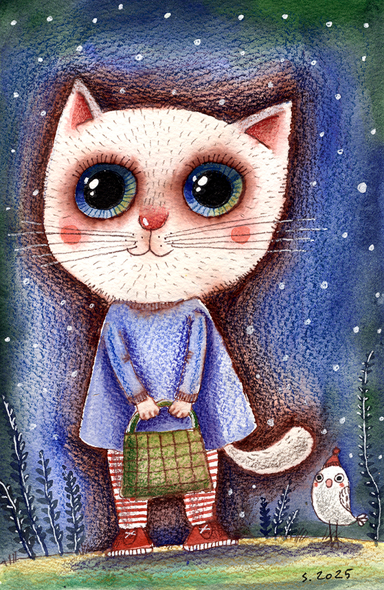 Кошка с сумочкой