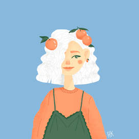 Девочка с персиками