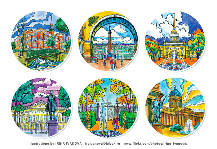 Иллюстрации для сувенирной продукции