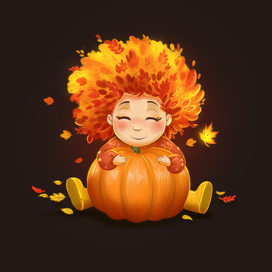 Девочка осень. Иллюстрация 2