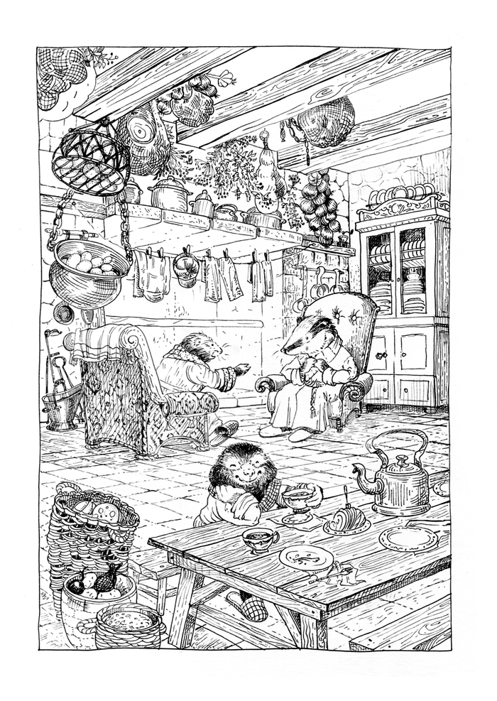 "Ветер в ивах", в домике Барсука