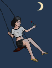 девушка на качелях