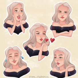 Стикеры «Блондинка»