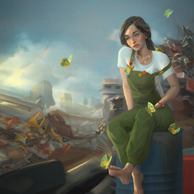 Бабочка на бочке