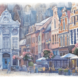 Серия городских пейзажей "Путешествуем по Европе"