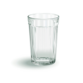 Изолированный стакан прозрачное пустое граненое стекло на белом фоне