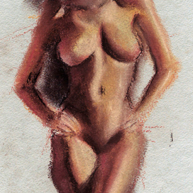 быстрый скетч фигуры пастелью