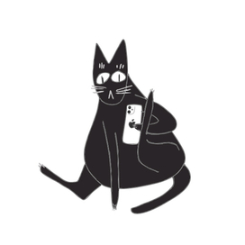кот с айфоном