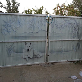 аэрография волк зимой