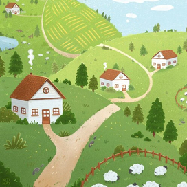 Домики на холмах