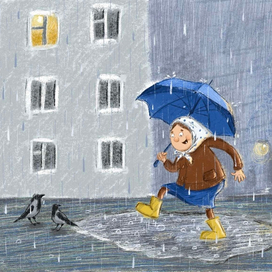 Девочка под дождем 