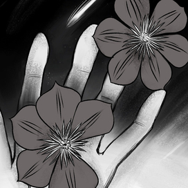 цветы в руке