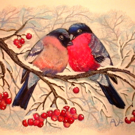 Влюблённые снегири