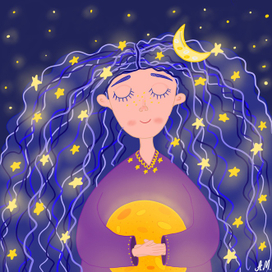 Девочка, которая ловит звёзды и обнимает луну