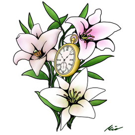 Pocket Watch and Lilies/Карманные часы и лилии