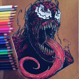 CARNAGE colored pencils artwork