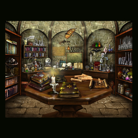 Концепт комнаты алхимика.