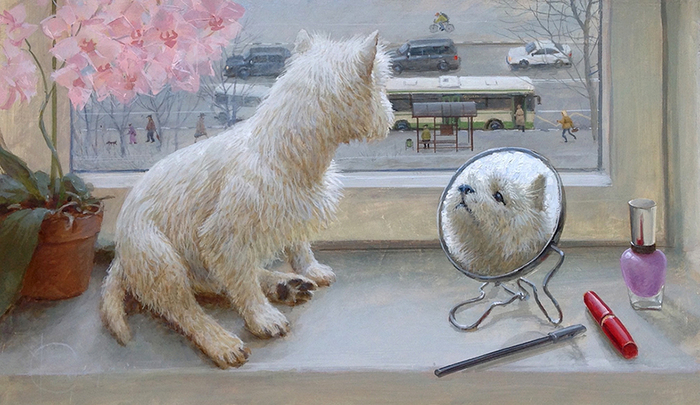 хозяйка спешит на работу