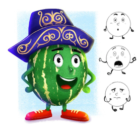 Концепт персонажа Арбузик