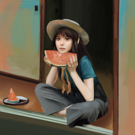 Девушка с арбузом 