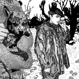 Иллюстрация к сборнику рассказов Г. Рудягина. Смешан. техника.