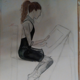 Девочка за мольбертом