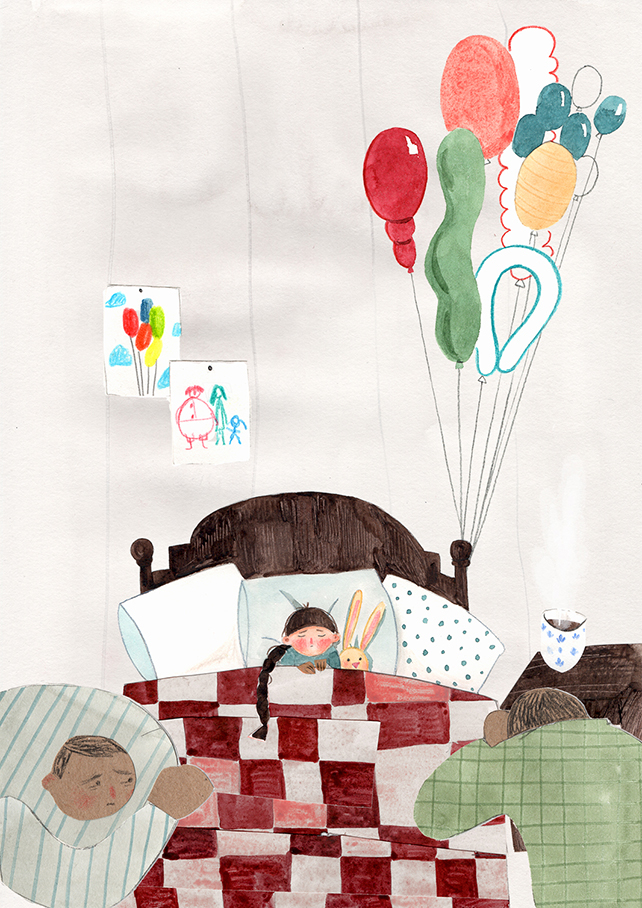 Иллюстрация к рассказу В. Шукшина "Как зайка летал на воздушны шариках"