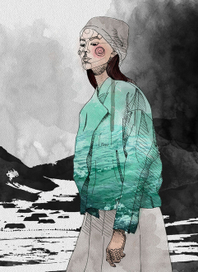 девушка на фоне гор