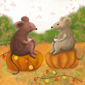 Мышки празднуют Хелоувин