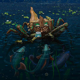 Пенёк спасает мышку Аришку.