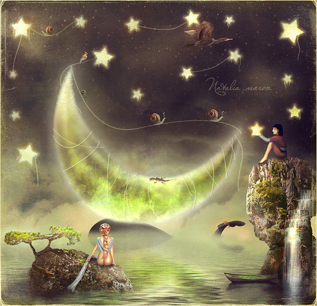 Скользя по лунному лучу,по зыбкой серебристой нитке...