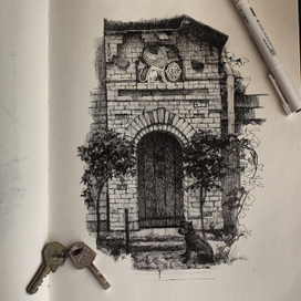 Sketch. Door.