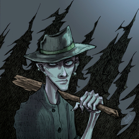 Из дома вышел человек