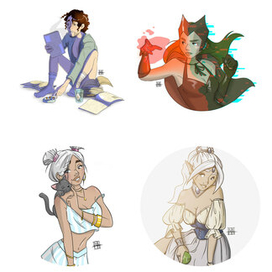 Illustration collection, characters