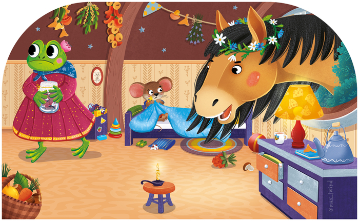 Лошадка поет мышонку