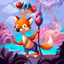 Фантастический персонаж в локации