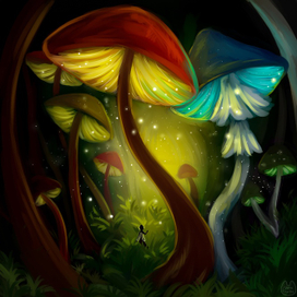 Грибной лес и фея