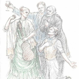 Иллюстрация к пьесе А.Островского "Бесприданница" для издательства "Речь" 2022г.