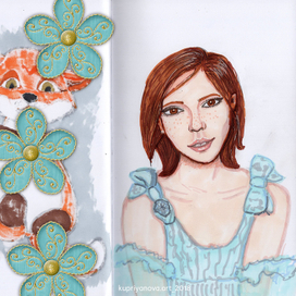 Портрет девушки маркерами