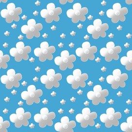 "Бумажные" цветы. Бесшовный паттерн