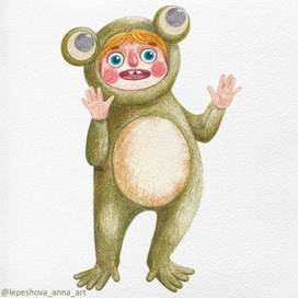Five little animals. A frog.