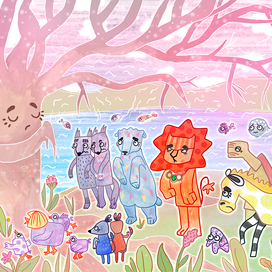 Иллюстрации для детской книги про дружбу Land of Tayo