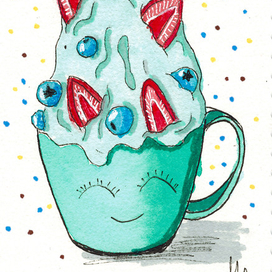 Праздничный десерт в чашке