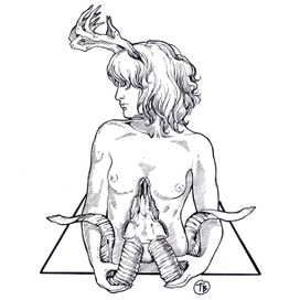 Deer girl with skull